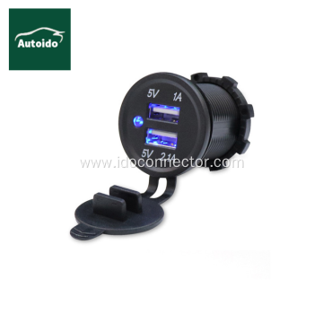 Dual USB Port Charger Socket Outlet LED